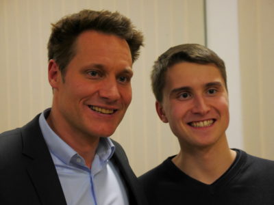 MdL Ludwig Hartmann mit Grüne Jugend Sprecher Thomas Vollmuth